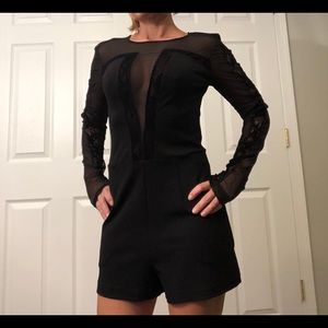 Guess Black Sheer Romper